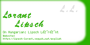lorant lipsch business card